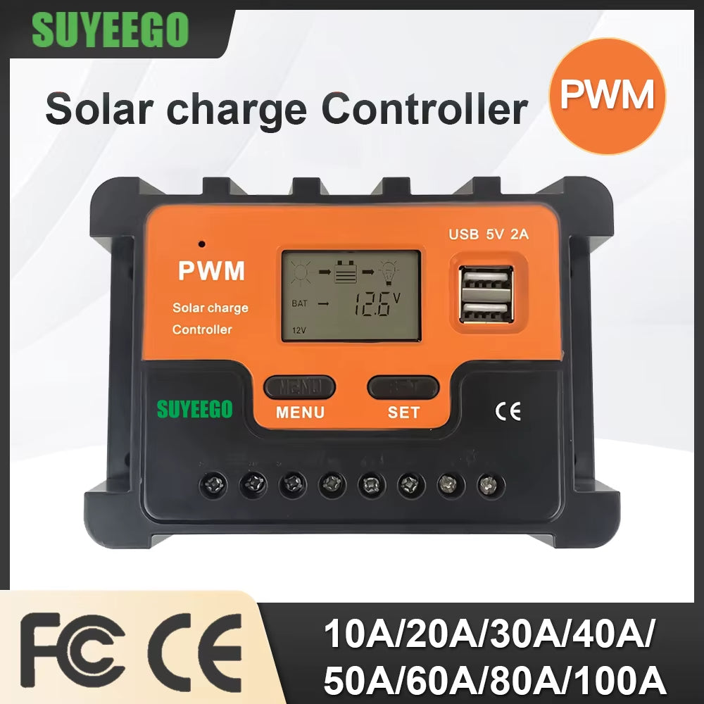 Contrôleur de charge solaire 12V/24V, Régulateurs de chargeur 30A et 60A