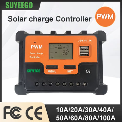 Contrôleur de charge solaire 12V/24V, Régulateurs de chargeur 30A et 60A