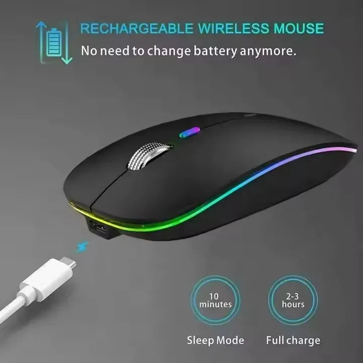 Souris optique sans fil rechargeable par USB