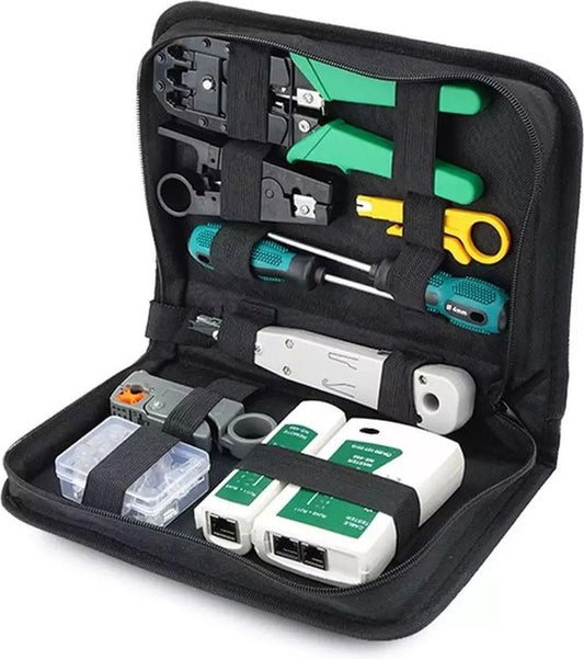 Kit D'Outils De Réparation Réseau Avec Pince À Sertir, Testeur LAN RJ45 RJ11, Prises Et Bottes