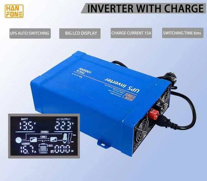 Convertisseur de tension 12V à 220V, UPS Chargeur de Batterie 1500 W